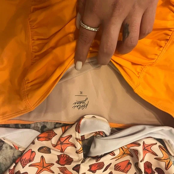 Orange and Seashell Print Bikini Set - Picture 3 of 4